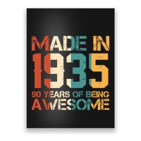 Retro Made In 1935 90 Years Of Being Awesome Birthday Poster