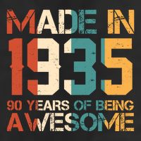 Retro Made In 1935 90 Years Of Being Awesome Birthday 25L Jumbo Tote