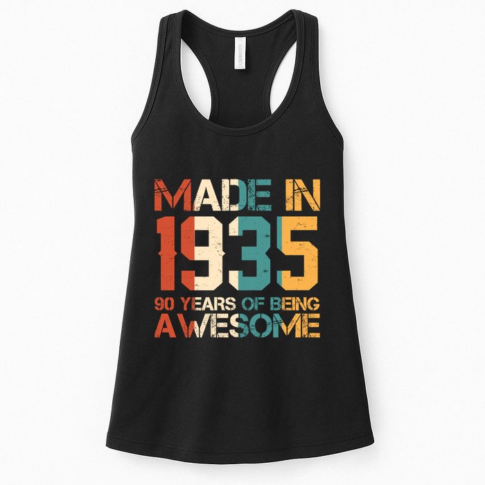 Retro Made In 1935 90 Years Of Being Awesome Birthday Womens Tank Top