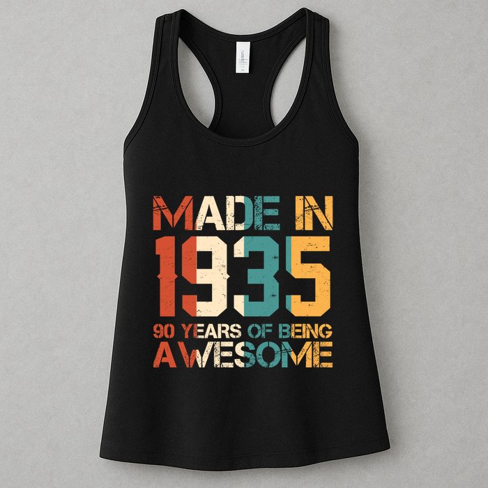 Retro Made In 1935 90 Years Of Being Awesome Birthday Womens Tank Top