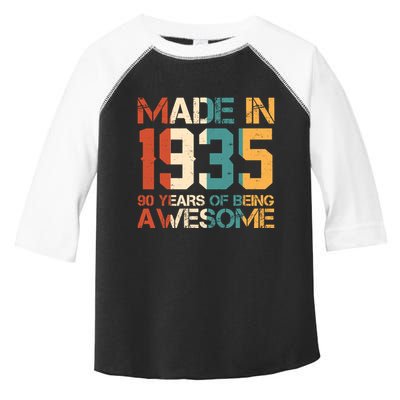 Retro Made In 1935 90 Years Of Being Awesome Birthday Toddler Fine Jersey T-Shirt