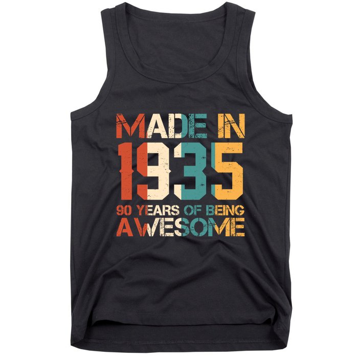 Retro Made In 1935 90 Years Of Being Awesome Birthday Tank Top