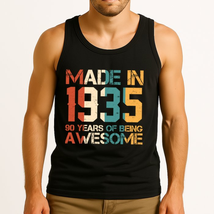 Retro Made In 1935 90 Years Of Being Awesome Birthday Tank Top