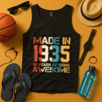 Retro Made In 1935 90 Years Of Being Awesome Birthday Tank Top