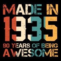 Retro Made In 1935 90 Years Of Being Awesome Birthday Tank Top
