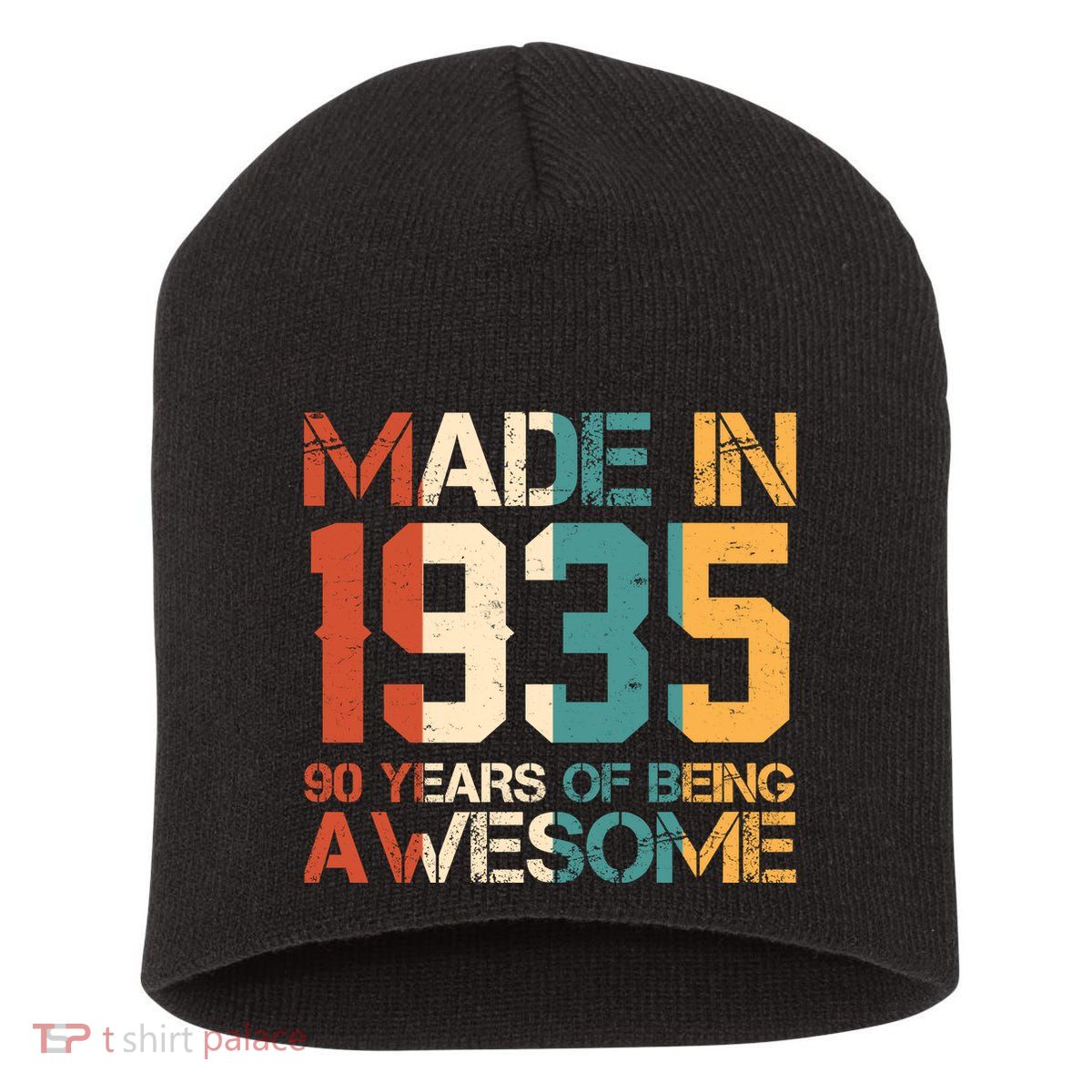Retro Made In 1935 90 Years Of Being Awesome Birthday Short Acrylic Beanie