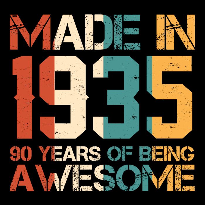 Retro Made In 1935 90 Years Of Being Awesome Birthday Kids T-Shirt