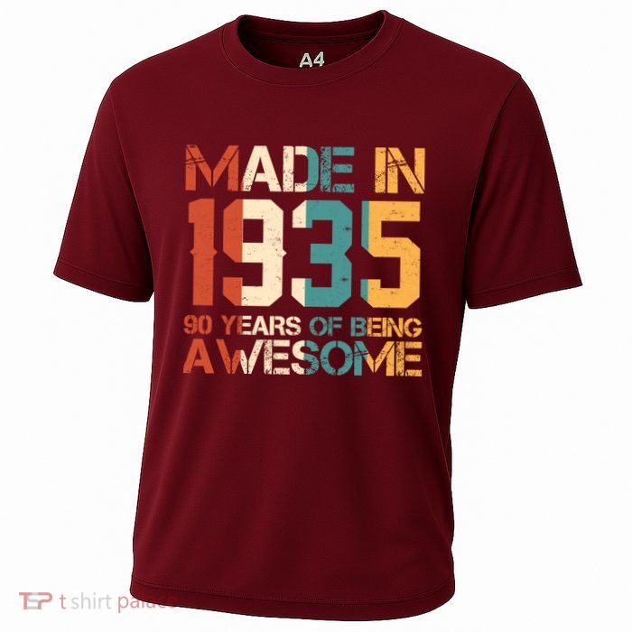 Retro Made In 1935 90 Years Of Being Awesome Birthday Performance Shirt