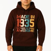 Retro Made In 1935 90 Years Of Being Awesome Birthday Hoodie