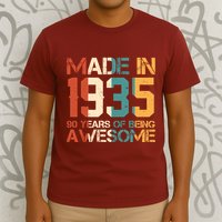 Retro Made In 1935 90 Years Of Being Awesome Birthday T-Shirt