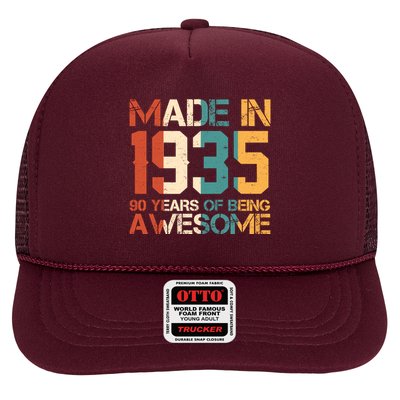 Retro Made In 1935 90 Years Of Being Awesome Birthday Trucker Hat