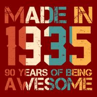 Retro Made In 1935 90 Years Of Being Awesome Birthday Hat