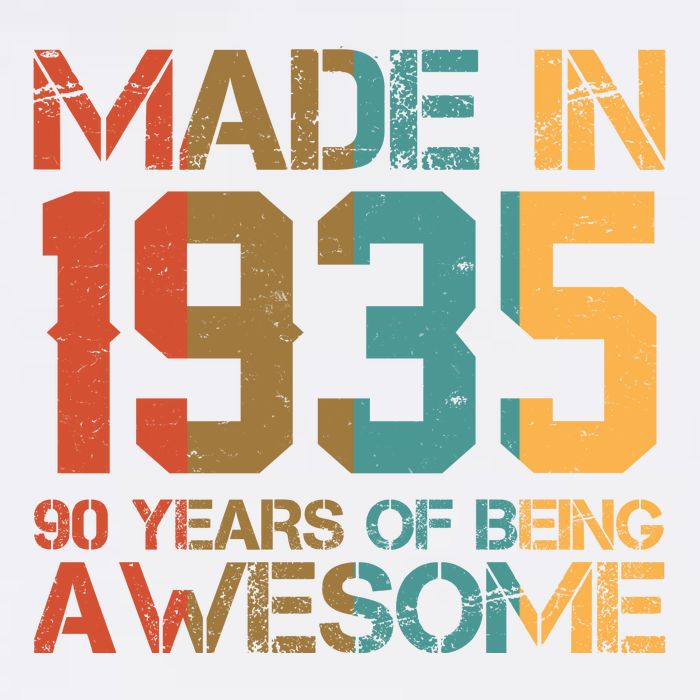 Retro Made In 1935 90 Years Of Being Awesome Birthday Garment-Dyed Sweatshirt