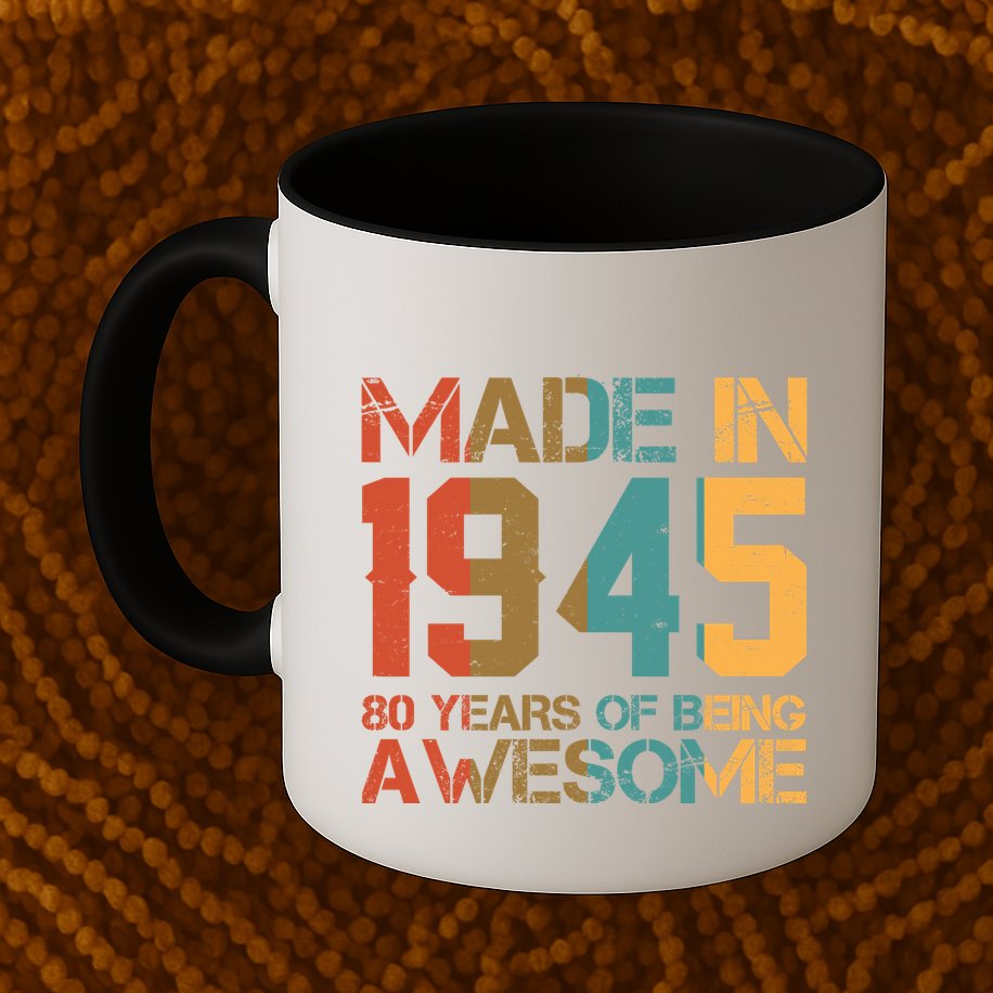 Retro Made In 1945 80 Years Of Being Awesome Birthday Mug