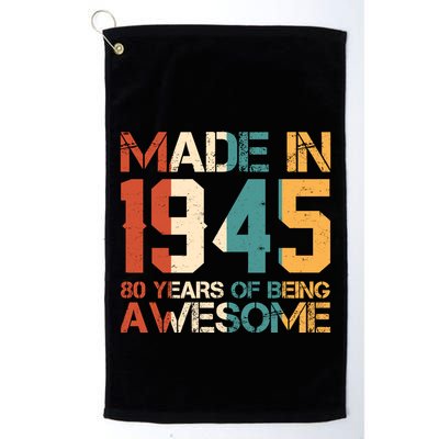 Retro Made In 1945 80 Years Of Being Awesome Birthday Golf Towel