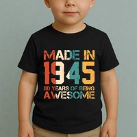 Retro Made In 1945 80 Years Of Being Awesome Birthday Toddler T-Shirt