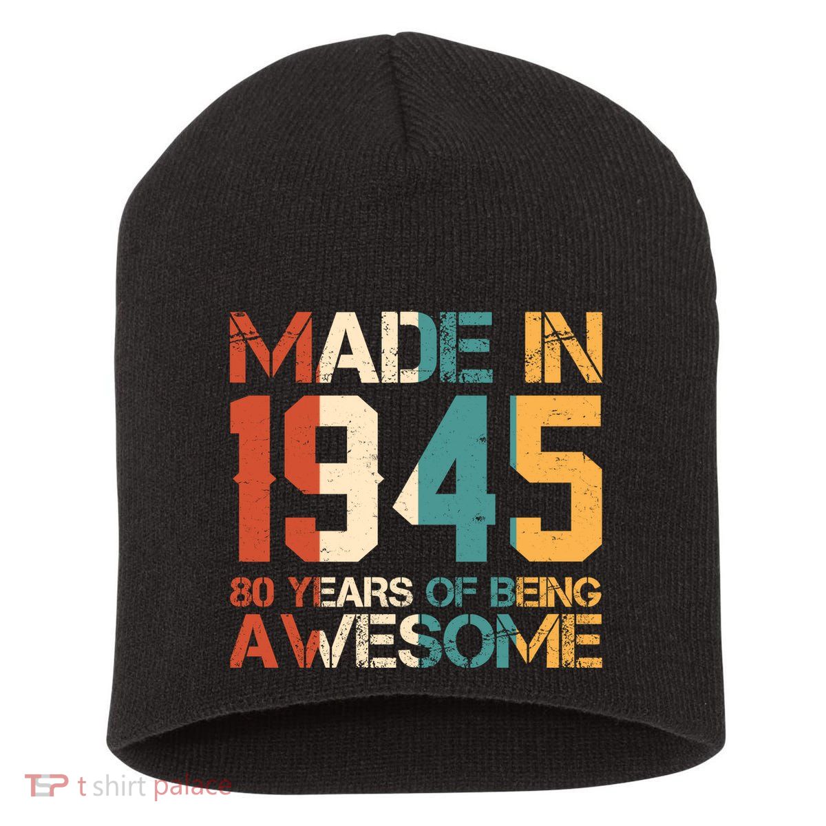 Retro Made In 1945 80 Years Of Being Awesome Birthday Short Acrylic Beanie