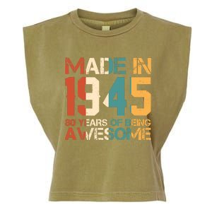 Retro Made In 1945 80 Years Of Being Awesome Birthday Garment-Dyed Women's Muscle Tee