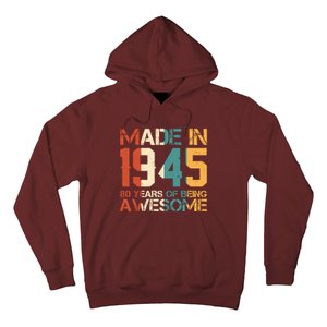 Retro Made In 1945 80 Years Of Being Awesome Birthday Hoodie