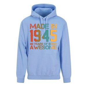 Retro Made In 1945 80 Years Of Being Awesome Birthday Unisex Surf Hoodie