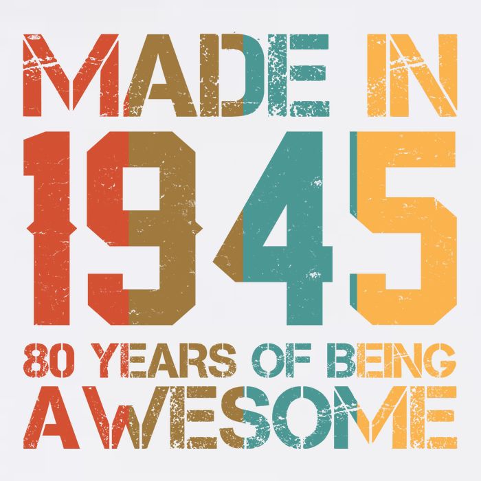 Retro Made In 1945 80 Years Of Being Awesome Birthday Garment-Dyed Sweatshirt