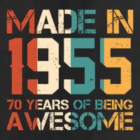 Retro Made In 1955 70 Years Of Being Awesome Birthday 7 Panel Mesh Trucker Snapback Hat