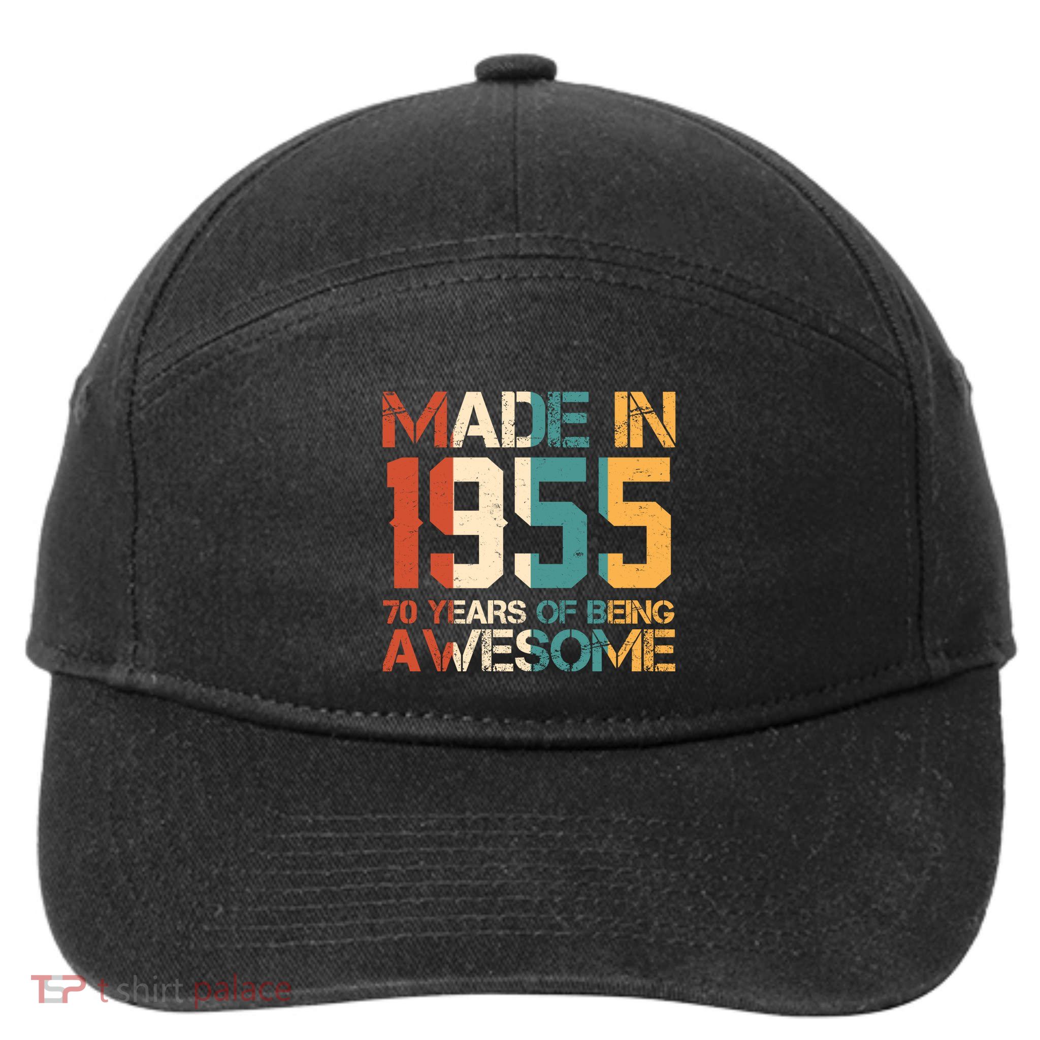 Retro Made In 1955 70 Years Of Being Awesome Birthday 7-Panel Snapback Hat