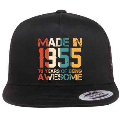 Retro Made In 1955 70 Years Of Being Awesome Birthday Flatbill Hat