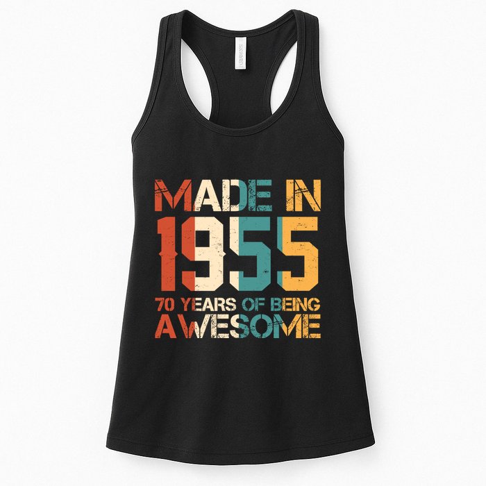 Retro Made In 1955 70 Years Of Being Awesome Birthday Womens Tank Top