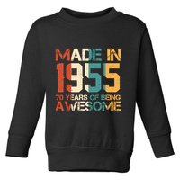 Retro Made In 1955 70 Years Of Being Awesome Birthday Toddler Sweatshirt