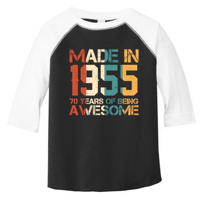 Retro Made In 1955 70 Years Of Being Awesome Birthday Toddler Fine Jersey T-Shirt