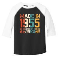 Retro Made In 1955 70 Years Of Being Awesome Birthday Toddler Fine Jersey T-Shirt