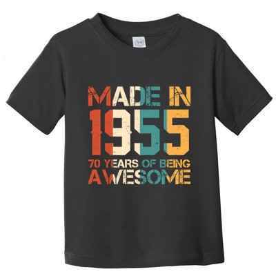 Retro Made In 1955 70 Years Of Being Awesome Birthday Toddler T-Shirt