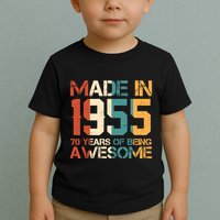 Retro Made In 1955 70 Years Of Being Awesome Birthday Toddler T-Shirt