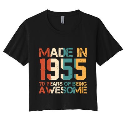 Retro Made In 1955 70 Years Of Being Awesome Birthday Crop Top