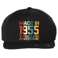 Retro Made In 1955 70 Years Of Being Awesome Birthday Wool Snapback Cap