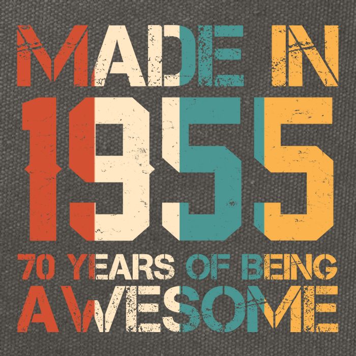 Retro Made In 1955 70 Years Of Being Awesome Birthday Cotton Canvas Backpack