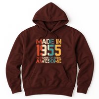 Retro Made In 1955 70 Years Of Being Awesome Birthday Hoodie