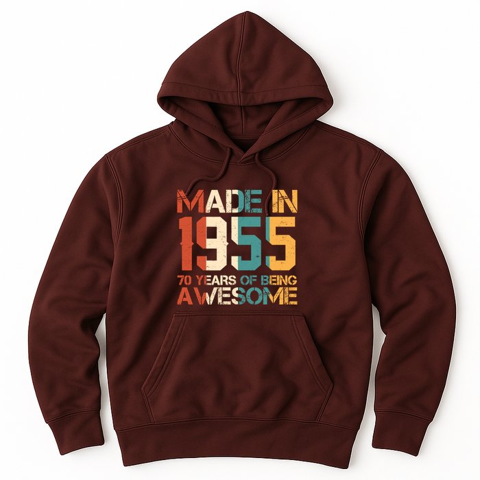 Retro Made In 1955 70 Years Of Being Awesome Birthday Hoodie