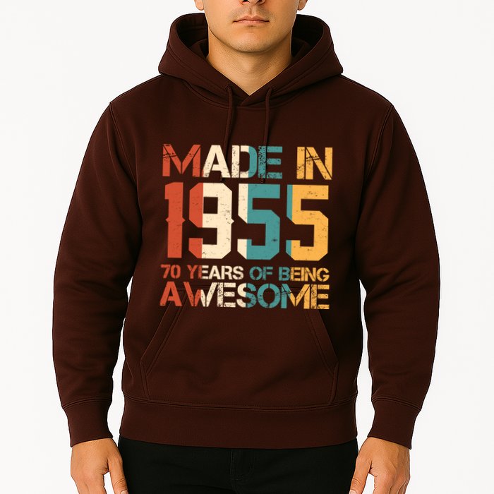 Retro Made In 1955 70 Years Of Being Awesome Birthday Hoodie