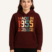 Retro Made In 1955 70 Years Of Being Awesome Birthday Hoodie