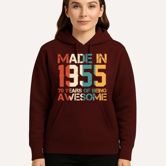 Retro Made In 1955 70 Years Of Being Awesome Birthday Hoodie