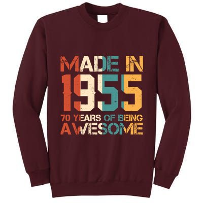 Retro Made In 1955 70 Years Of Being Awesome Birthday Tall Sweatshirt
