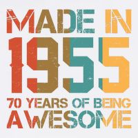 Retro Made In 1955 70 Years Of Being Awesome Birthday Garment-Dyed Sweatshirt