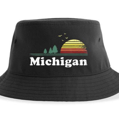 Retro Michigan Image Novelty Home MI State Souvenir Sustainable Bucket Hat