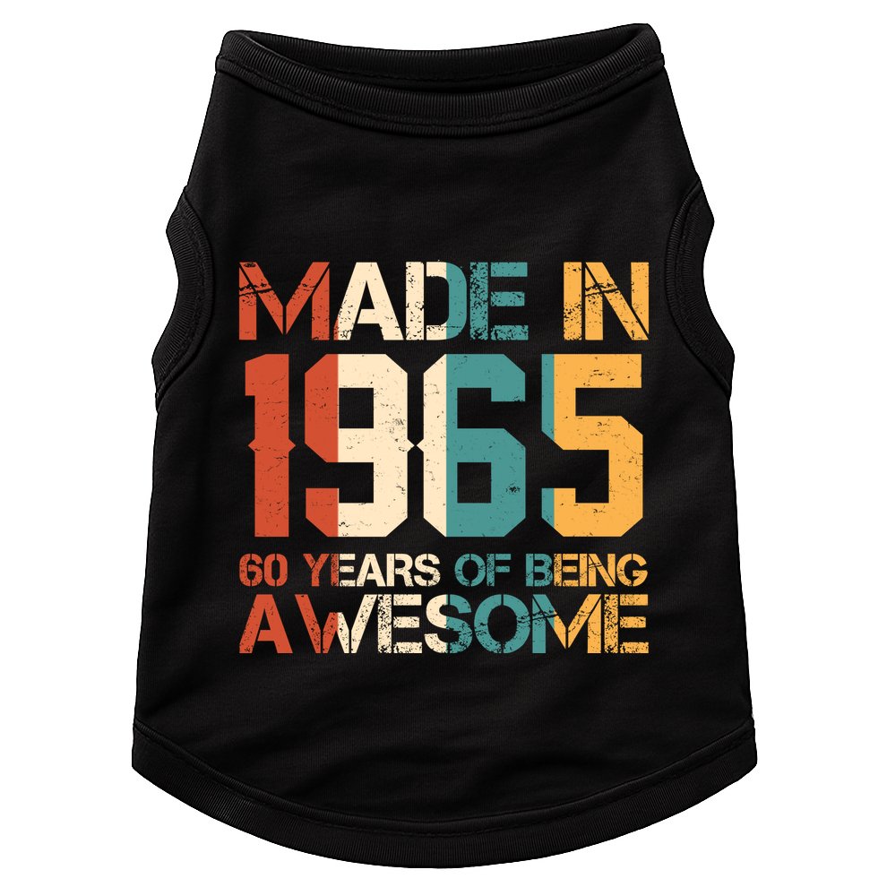 Retro Made In 1965 60 Years Of Being Awesome Birthday Doggie Tank