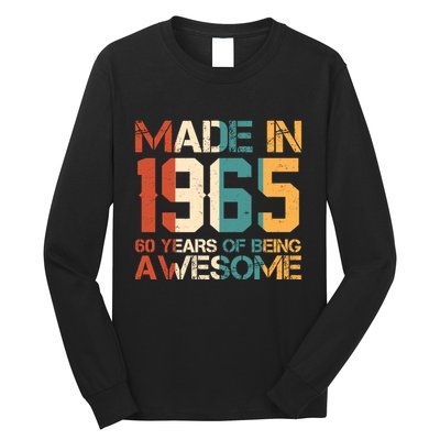 Retro Made In 1965 60 Years Of Being Awesome Birthday Long Sleeve Shirt