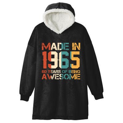 Retro Made In 1965 60 Years Of Being Awesome Birthday Hooded Wearable Blanket