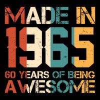 Retro Made In 1965 60 Years Of Being Awesome Birthday Button