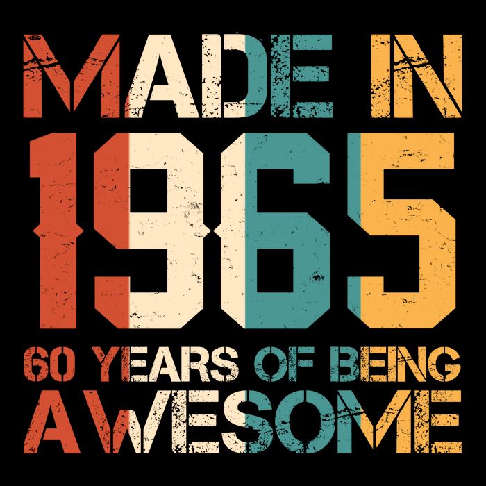 Retro Made In 1965 60 Years Of Being Awesome Birthday Button